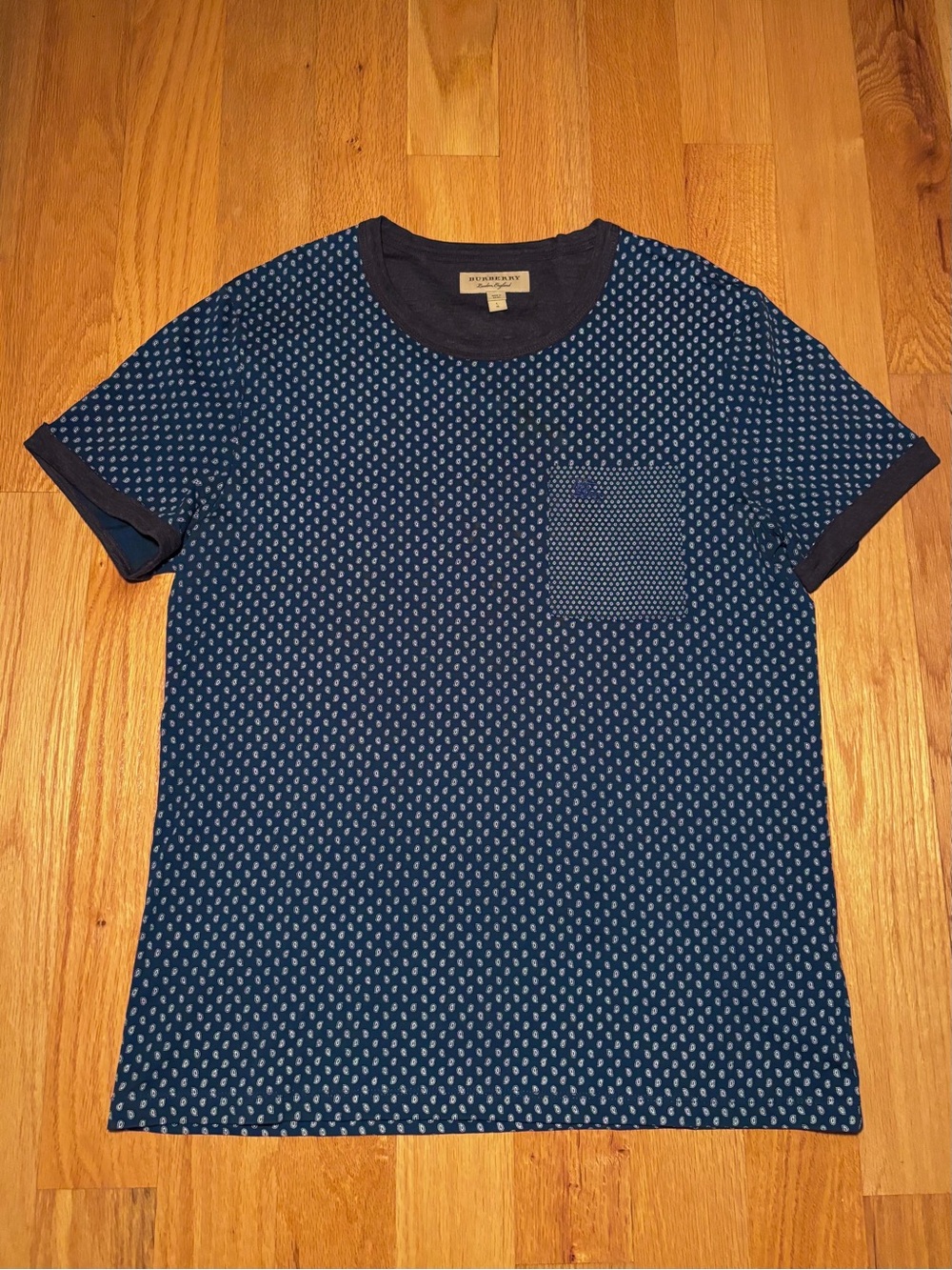 Burberry Runway Logo Speckled Logo Tshirt, Like New